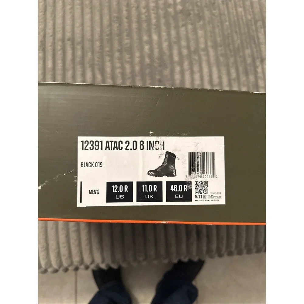 5.11 Tactical Men's Boots Size 12 12391 ATAC 2.0 8 Inch Zipper